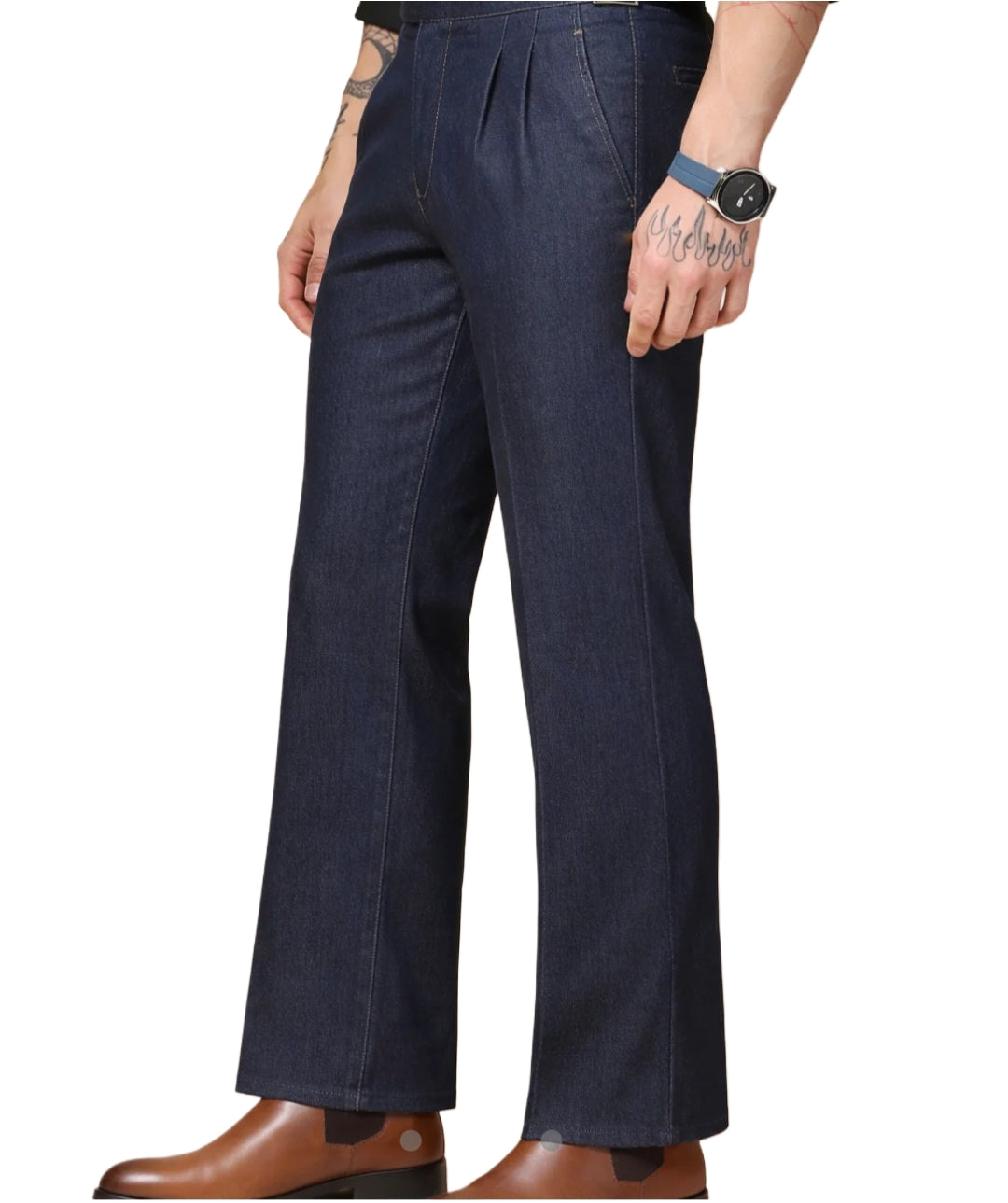 Jack&Jordan Dark Blue Premium Denim Boot-Cut  Italian Pattern Gurkha Pant.