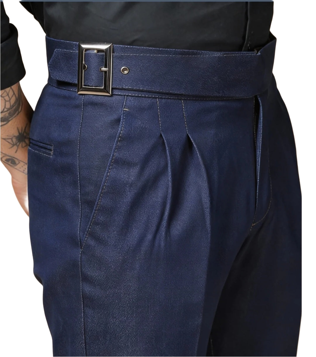 Jack&Jordan Dark Blue Premium Denim Boot-Cut  Italian Pattern Gurkha Pant.