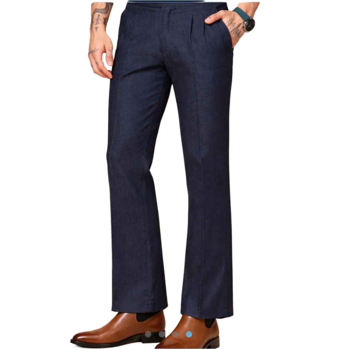 Jack&Jordan Dark Blue Premium Denim Boot-Cut  Italian Pattern Gurkha Pant.