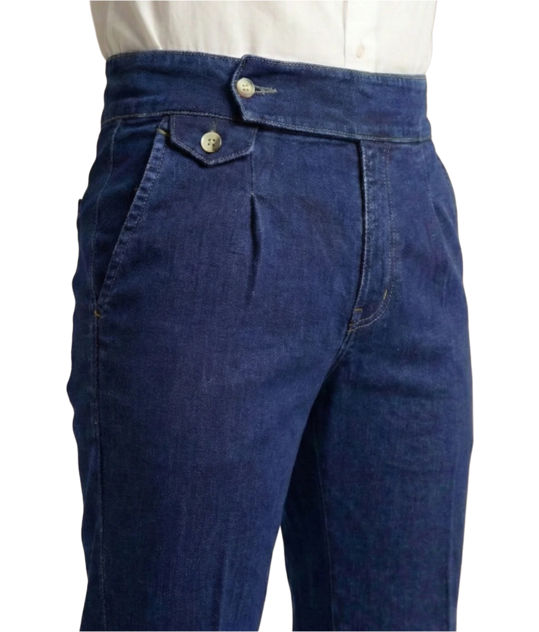 Jack&Jordan  Blue Premium Denim Boot-Cut Italian Pattern Gurkha Pant.