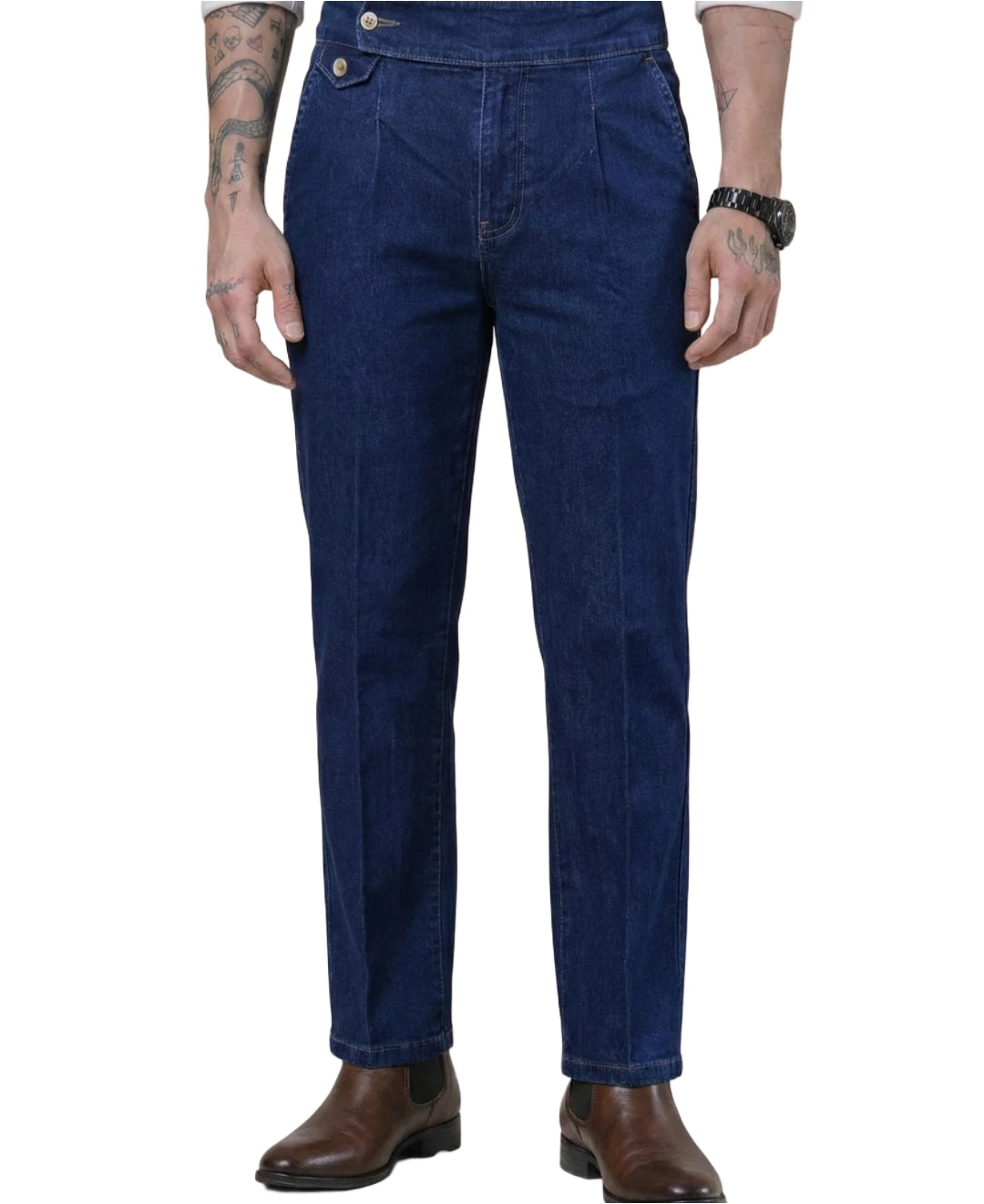 Jack&Jordan  Blue Premium Denim Boot-Cut Italian Pattern Gurkha Pant.