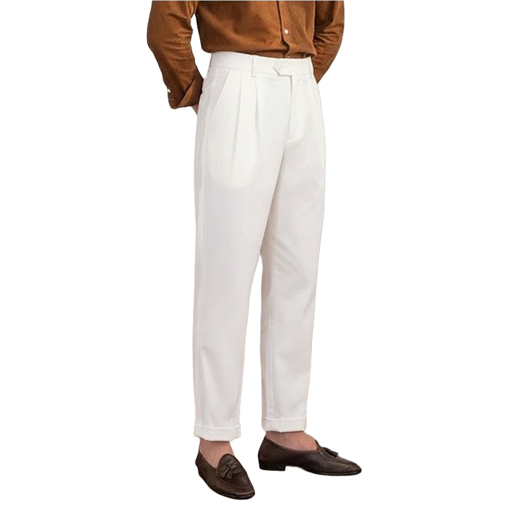 Jack&Jordan White Premium cotton Italian Pattern Gurkha Pant.