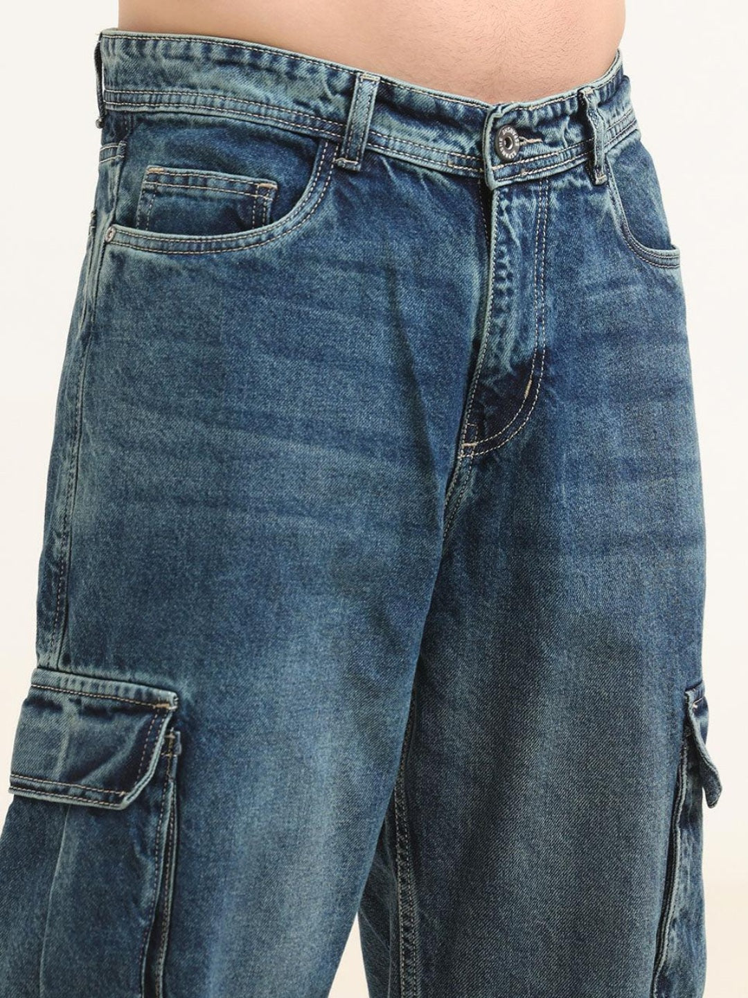 Jack&Jordan carbon base blue denim cargo for men