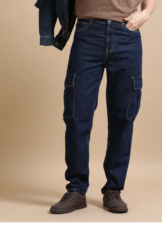 Jack&Jordan dark blue denim cargo for men