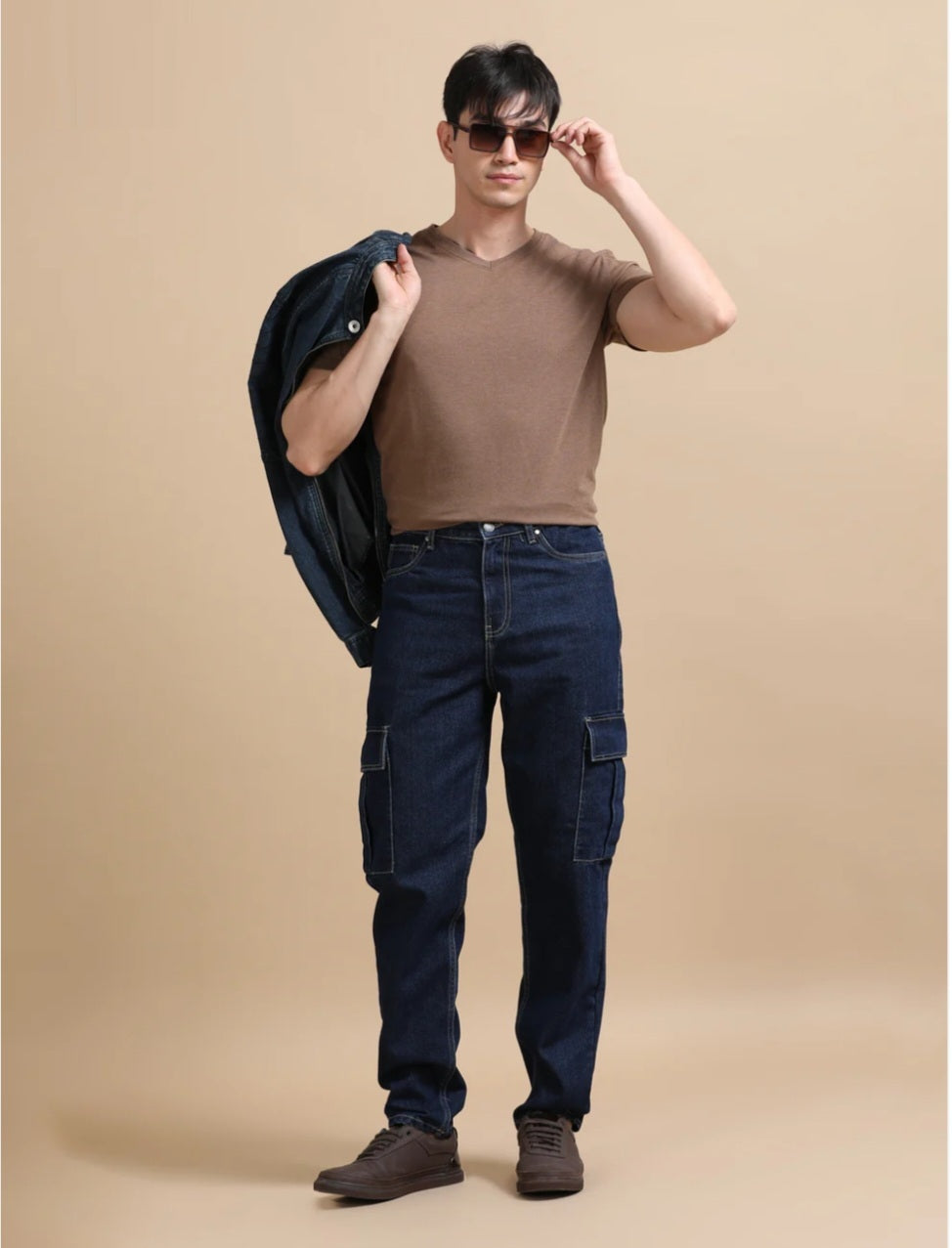Jack&Jordan dark blue denim cargo for men