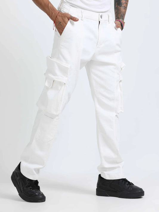 Jack&Jordan best white color men cargo