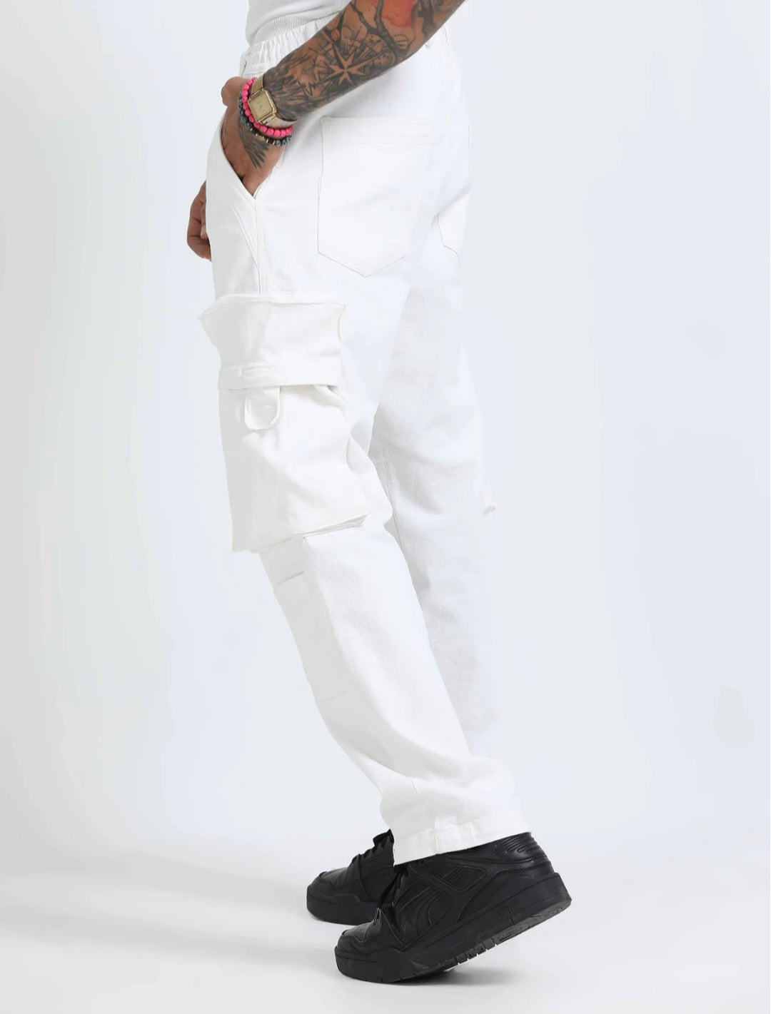 Jack&Jordan best white color men cargo