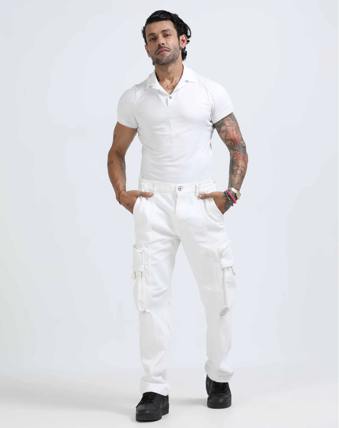 Jack&Jordan best white color men cargo