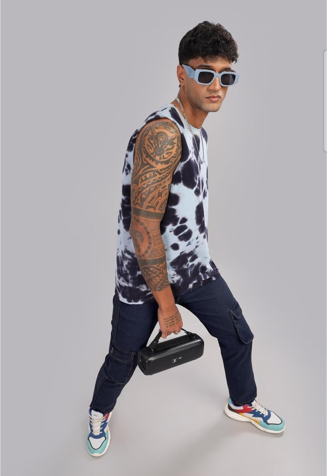 Jack&Jordan dark navy blue stretchable denim cargo for men