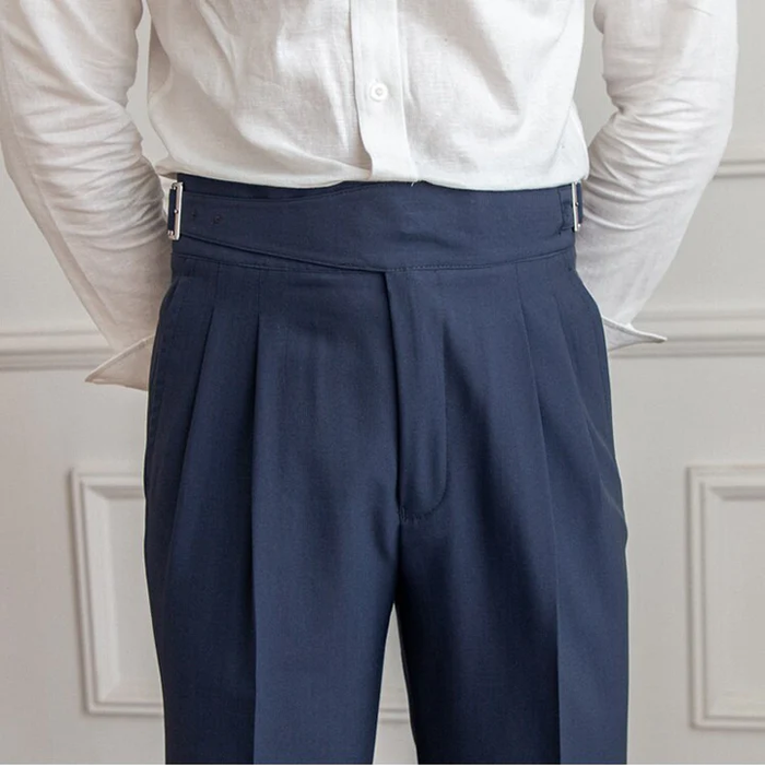 Jack&Jordan Navy Blue Premium Italian Pettarn Cotton Gurkha Pant.