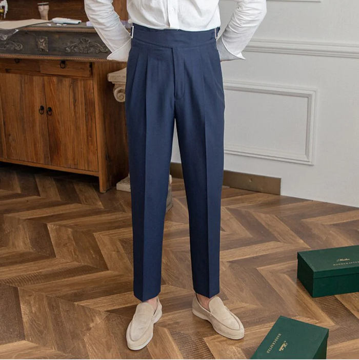 Jack&Jordan Navy Blue Premium Italian Pettarn Cotton Gurkha Pant.