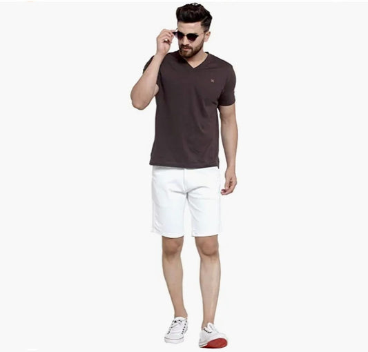 Jack&Jordan fully stretchable white chino men shorts
