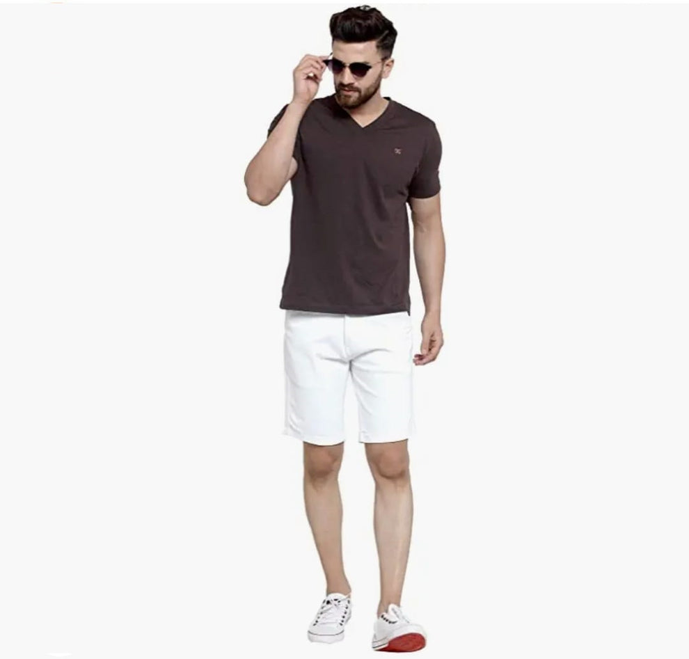 Jack&Jordan white color men denim cargo and white shorts COMBO SET