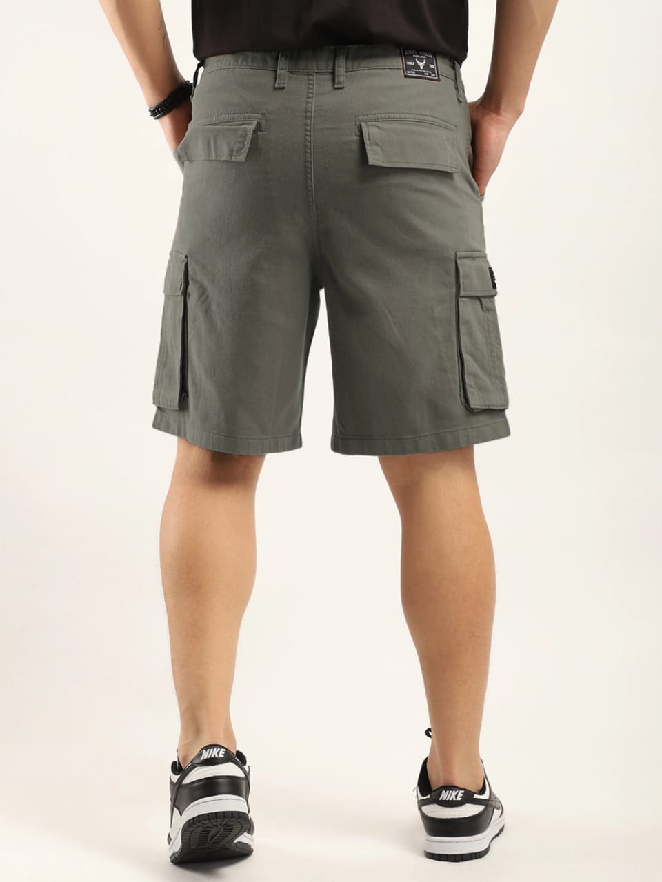 Jack&Jordan best dark DARK GHREY denim lycra men cargo shorts