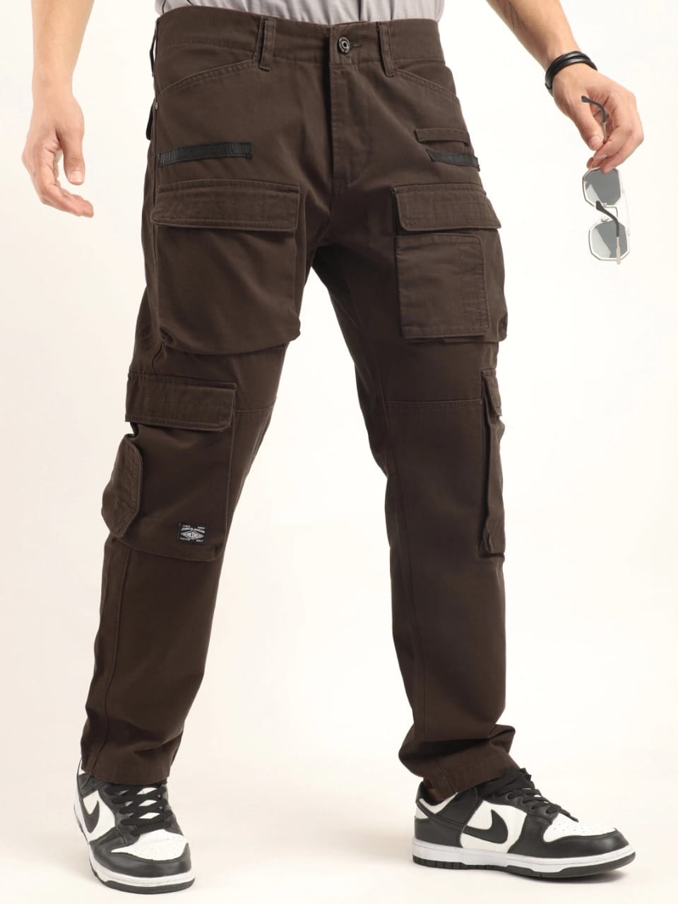 Jack&Jordan men dark Broun 6 pocket denim cargo