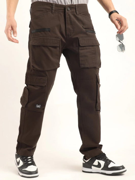 Jack&Jordan men dark Broun 6 pocket denim cargo