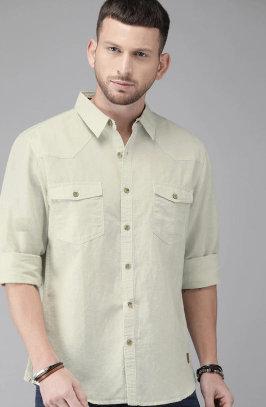 jack&Jordan off white denim men shirt