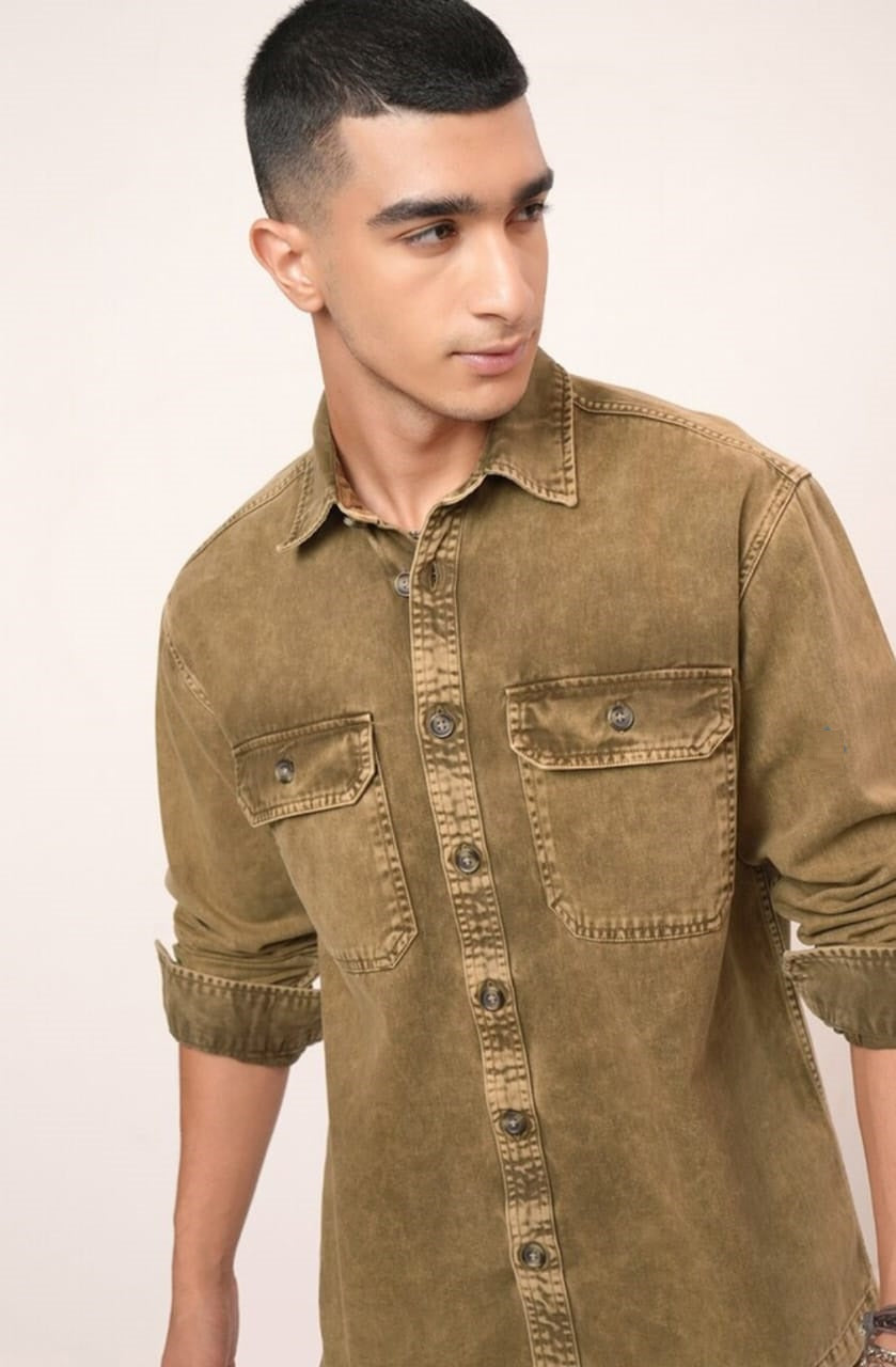 Jack&Jordan best mustard color denim shirt