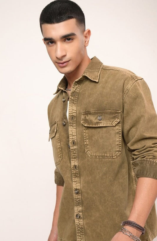 Jack&Jordan best mustard color denim shirt