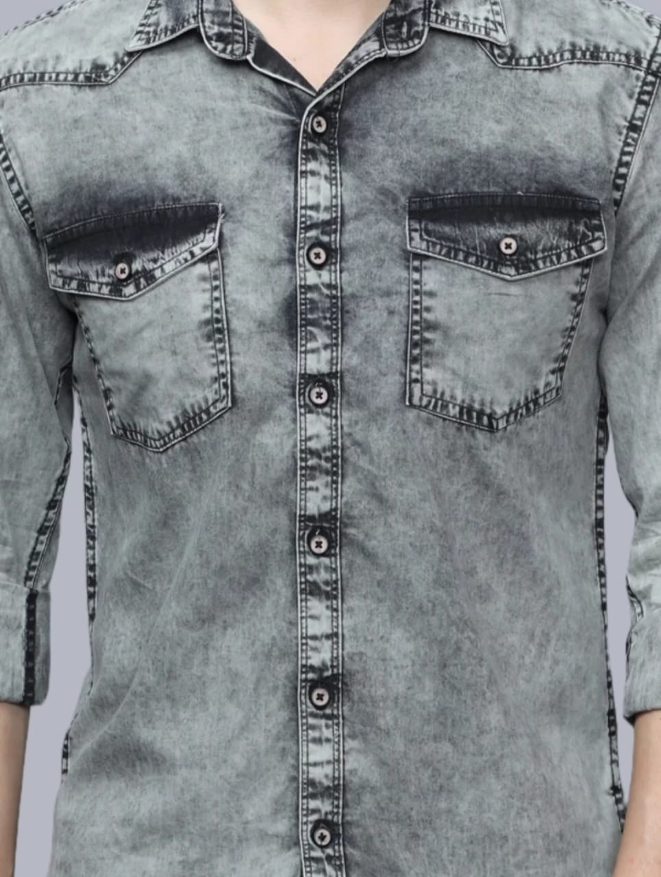 Jack&Jordan black pixel men denim shirts