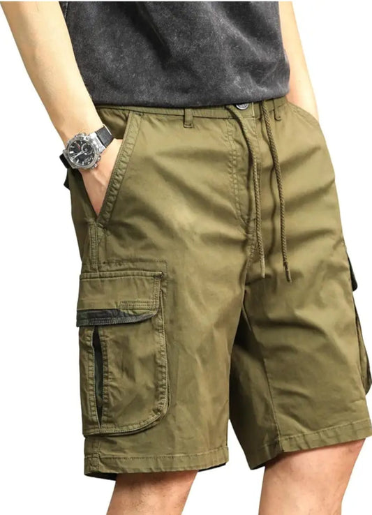 Jack&Jordan best dark DARK GREEN COTTON denim lycra men cargo shorts