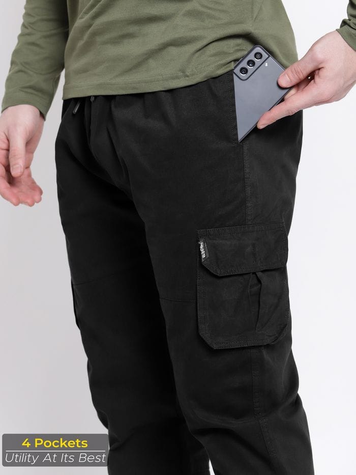 Jack&Jordan Best quality black color elastic men jogger