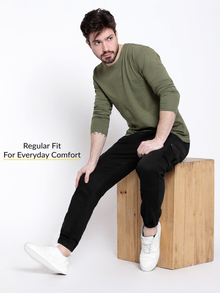 Jack&Jordan Best quality black color elastic men jogger