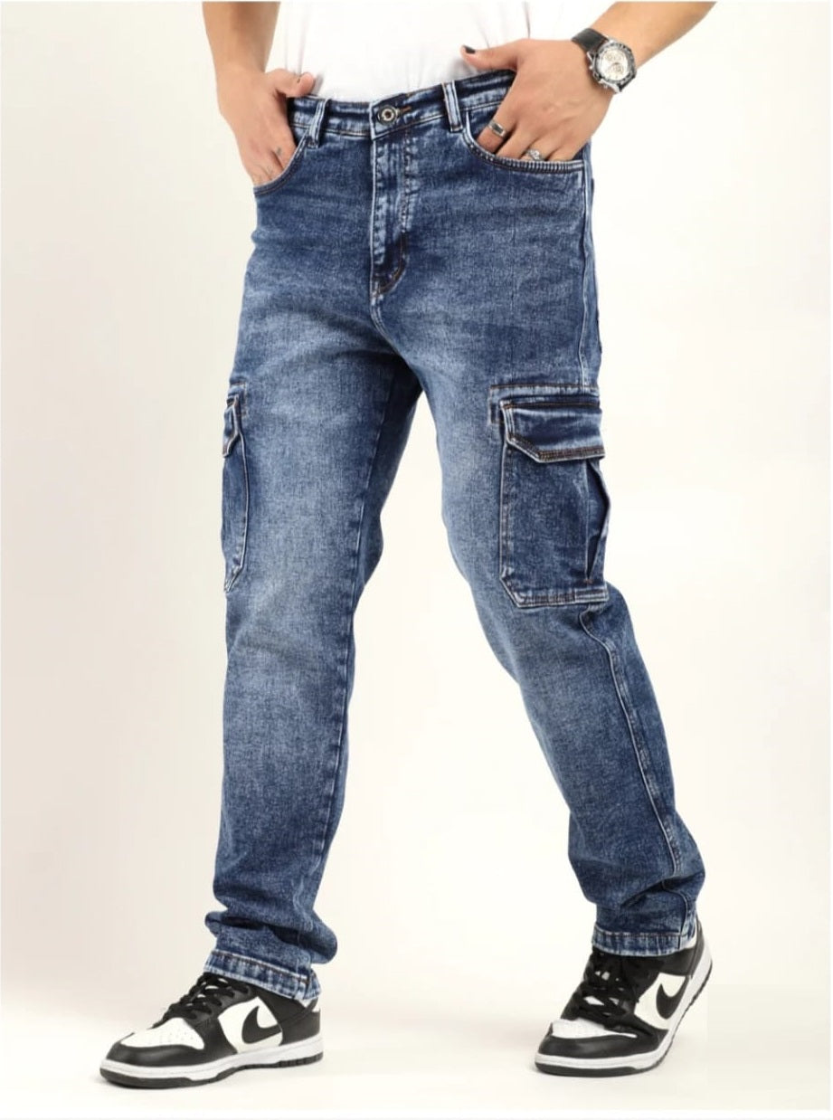 Jack&Jordan carbon blue denim cargo for men