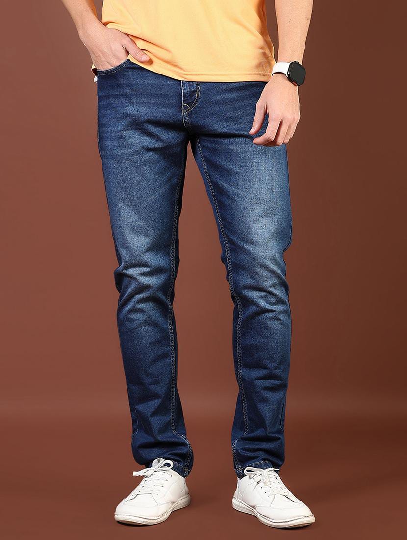 Jack&Jordan best dark blue men stretchable jeans
