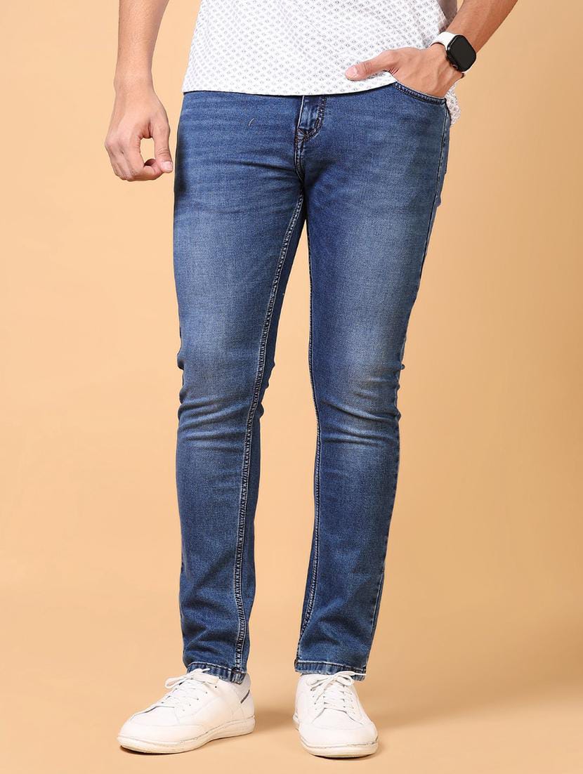 J&J Light fade rubbed blue jeans