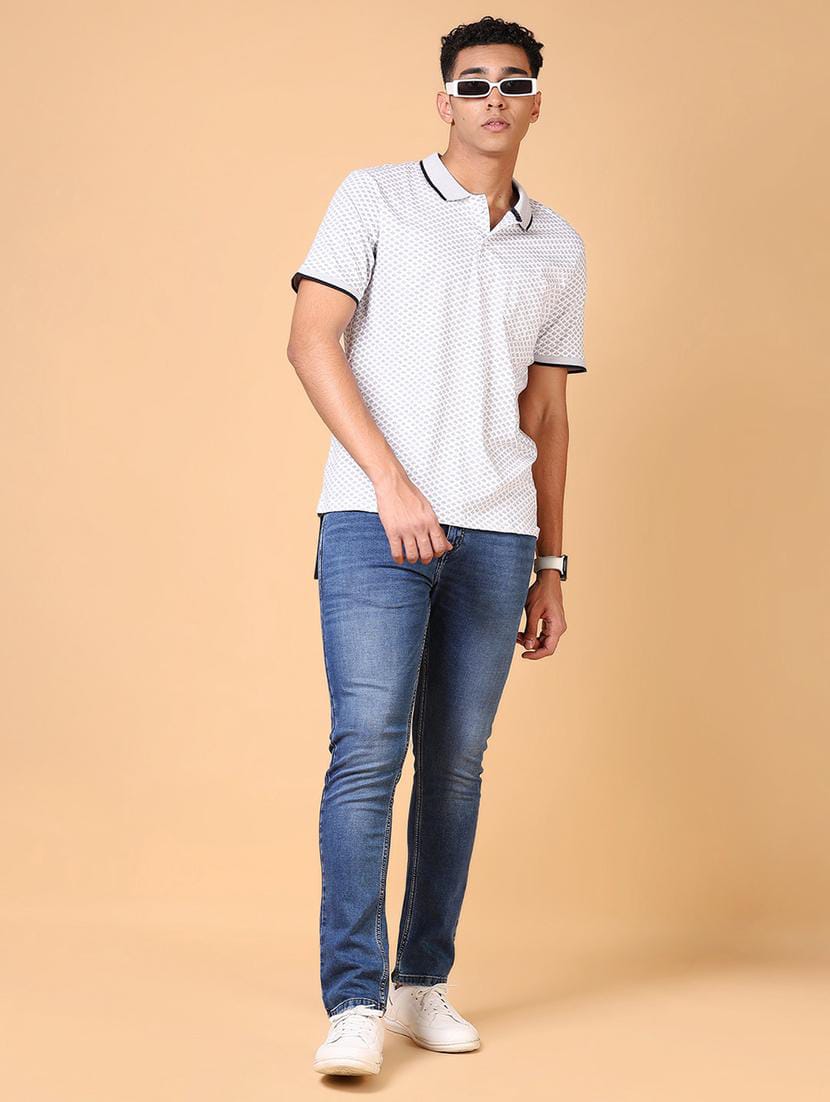 J&J Light fade rubbed blue jeans