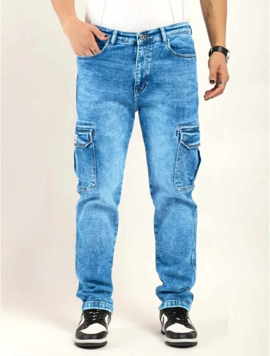 Jack&Jordan SKY Blue denim cargo for men