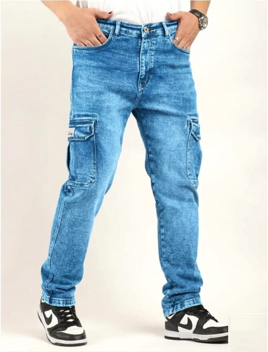 Jack&Jordan SKY Blue denim cargo for men