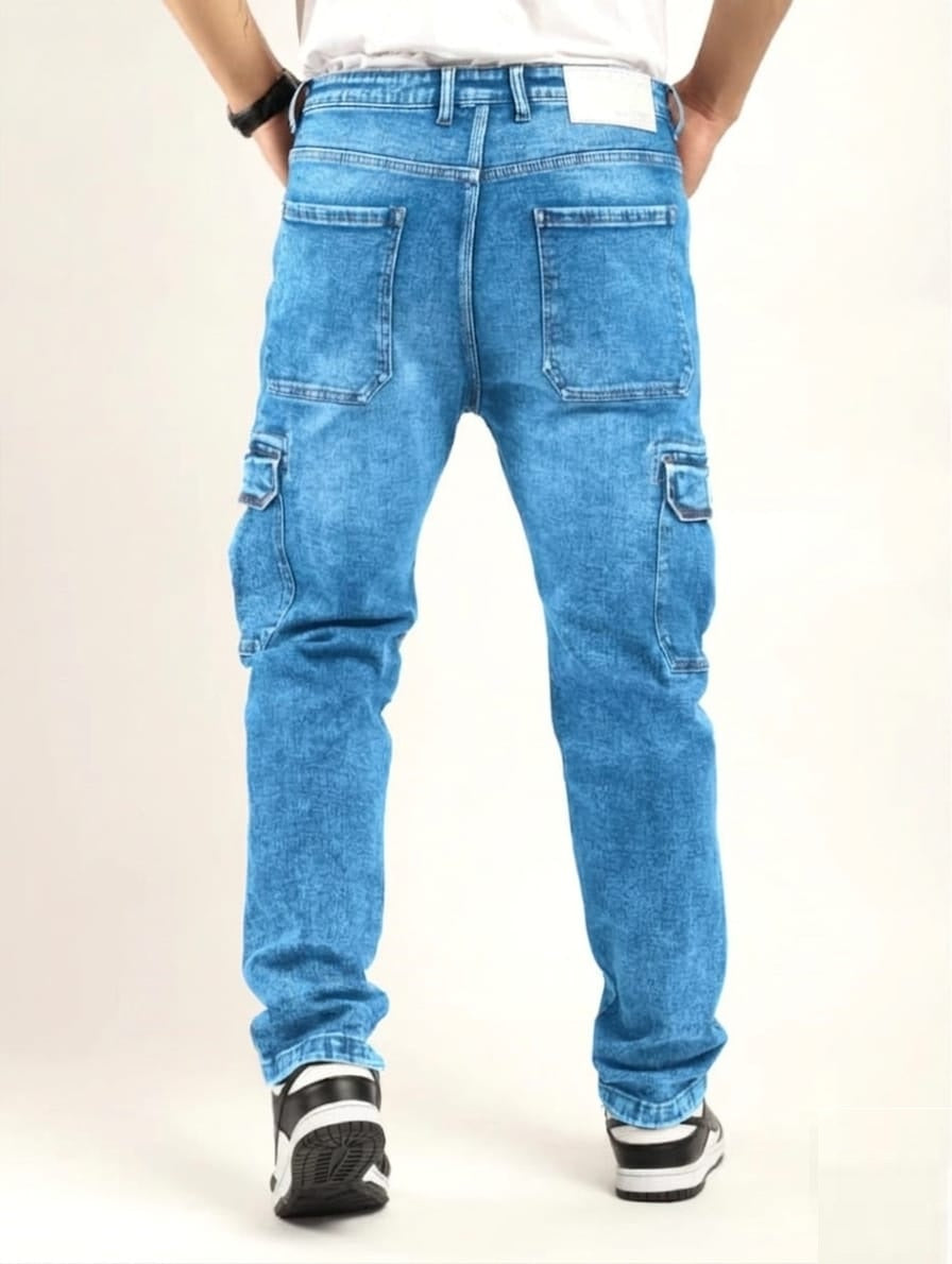 Jack&Jordan SKY Blue denim cargo for men