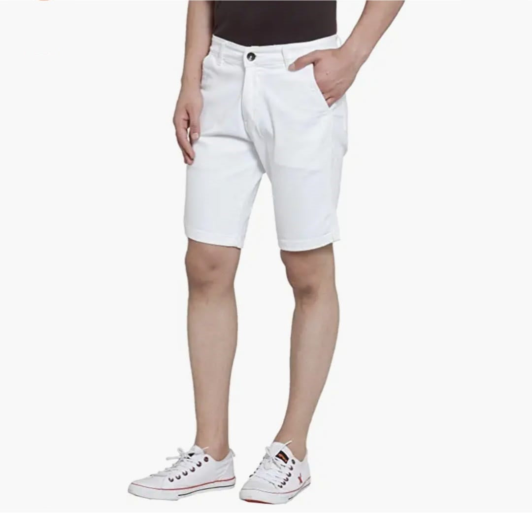 Jack&Jordan fully stretchable white chino men shorts
