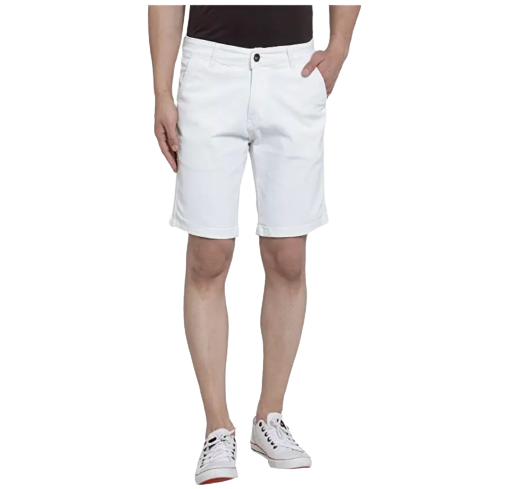 J&J fully stretchable white chino men shorts