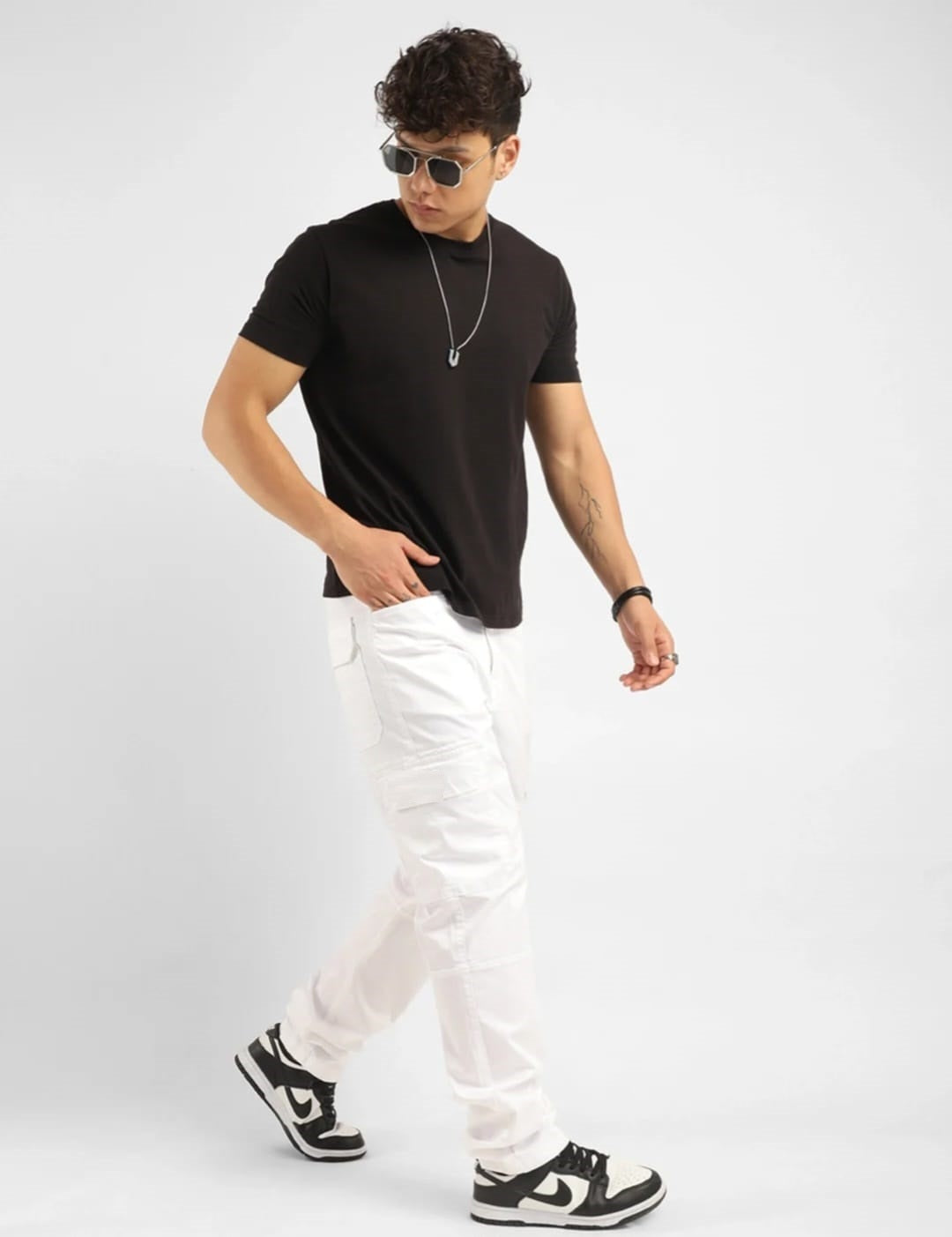 Jack&Jordan white color men denim cargo