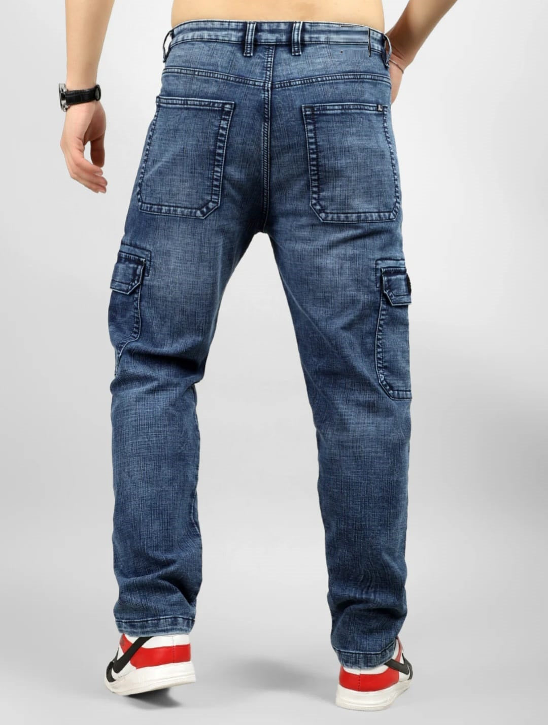 JACK&JORDAN BEST SLUB DENIM BLUE CARGO
