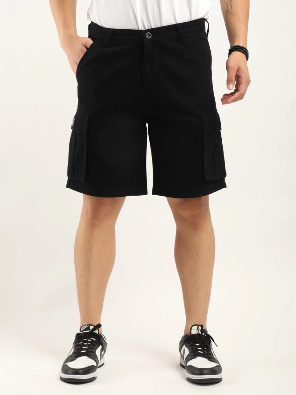 Jack&Jordan best dark Black denim lycra men cargo shorts