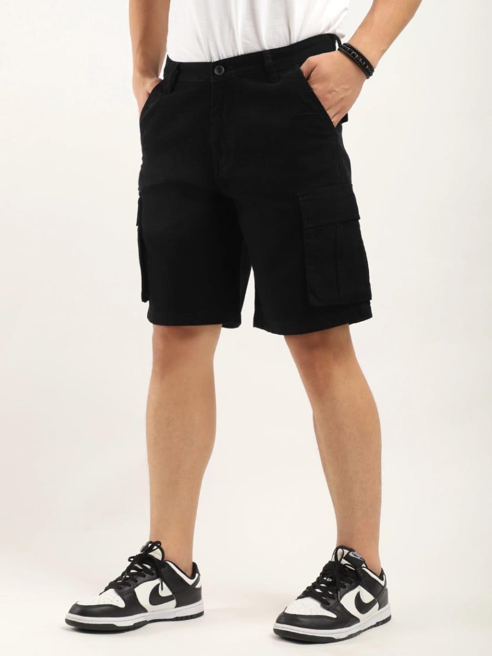 Jack&Jordan best dark Black denim lycra men cargo shorts