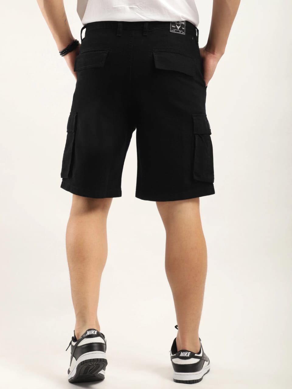 Jack&Jordan best dark Black denim lycra men cargo shorts