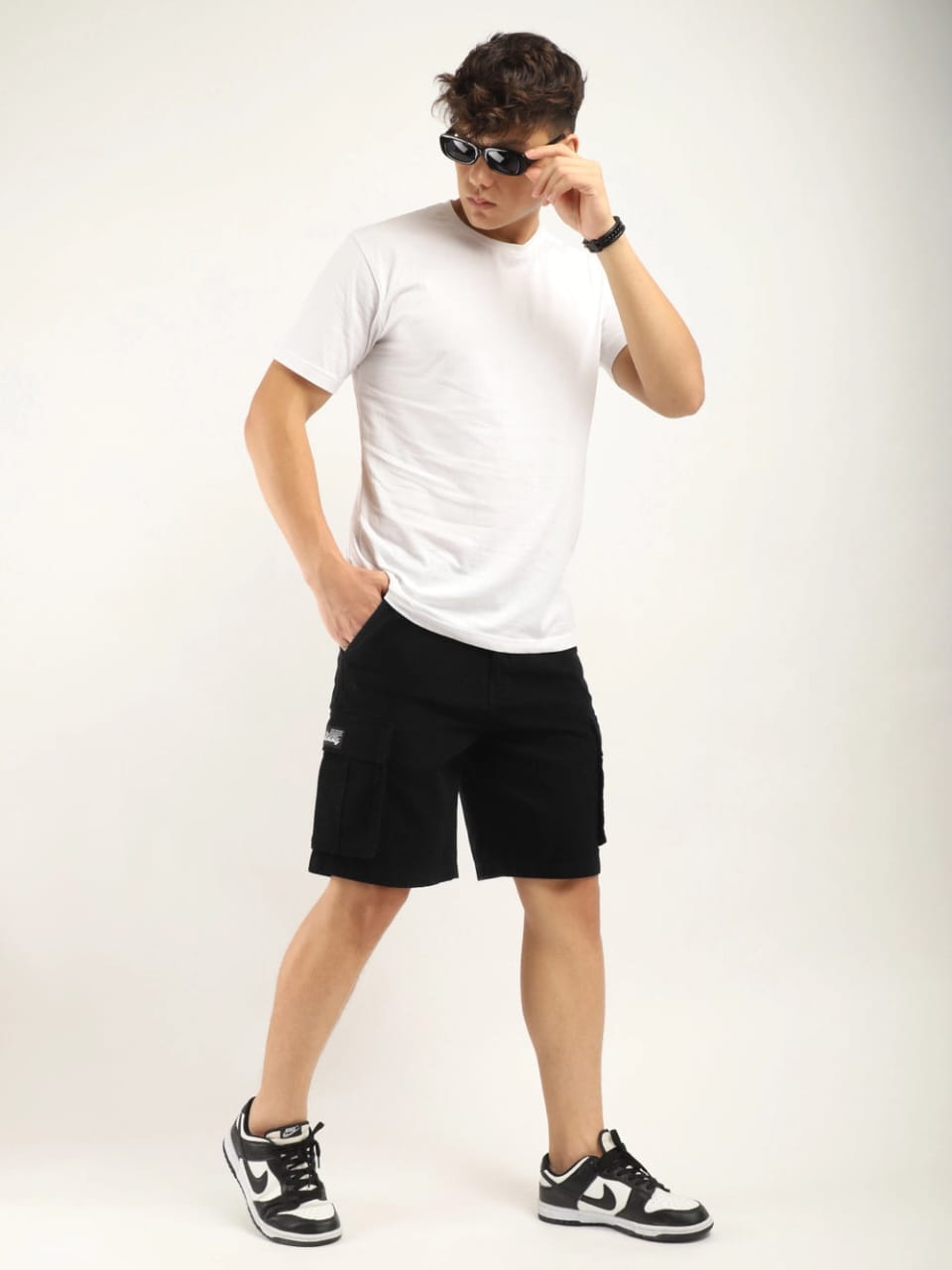 Jack&Jordan best dark Black denim lycra men cargo shorts