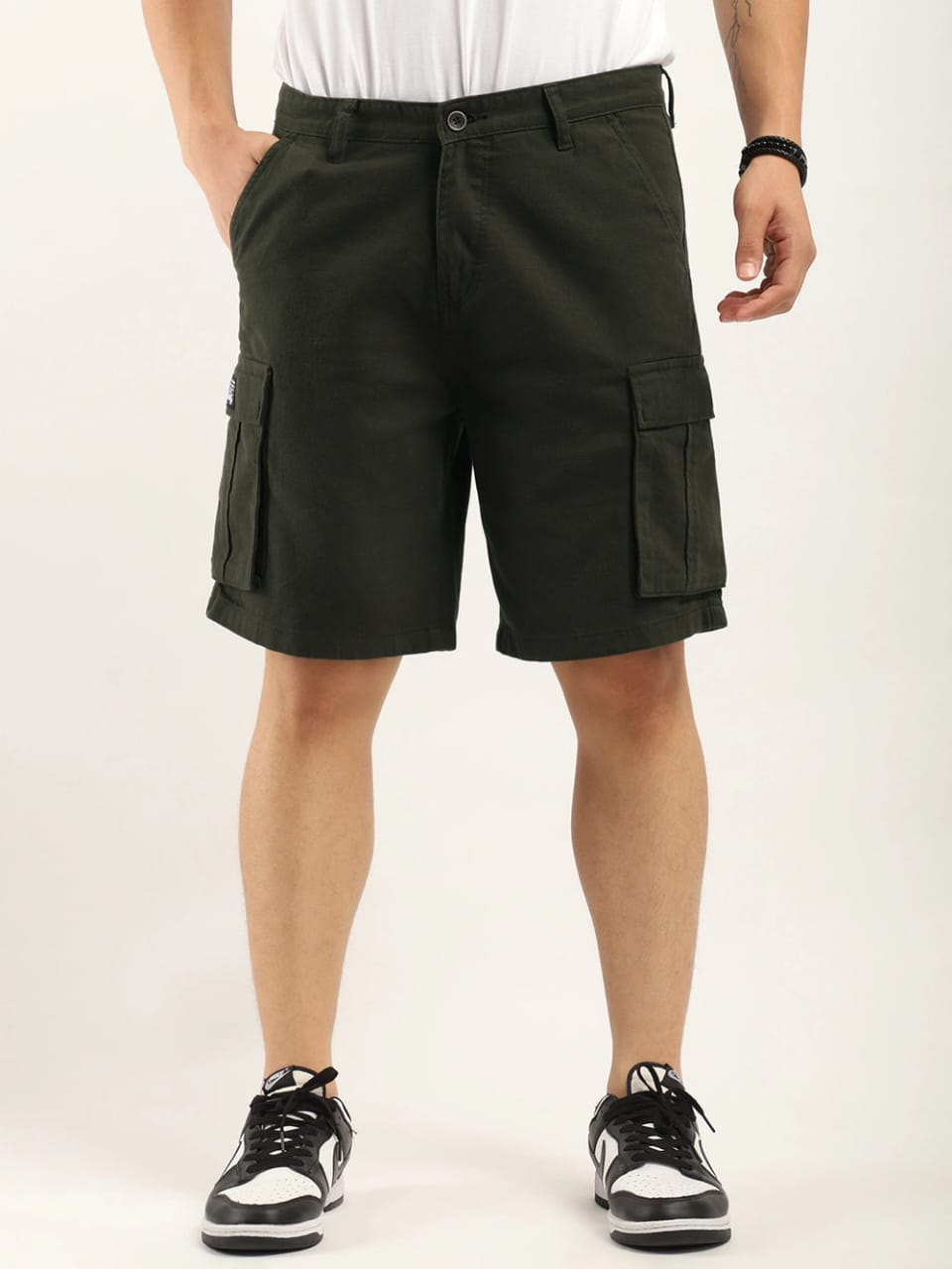 Jack&Jordan best dark green denim lycra men cargo  shorts