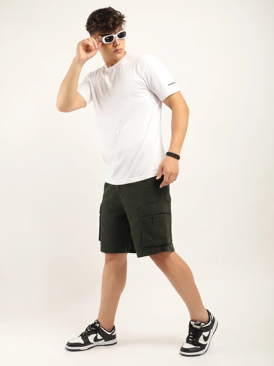 Jack&Jordan best dark green denim lycra men cargo  shorts