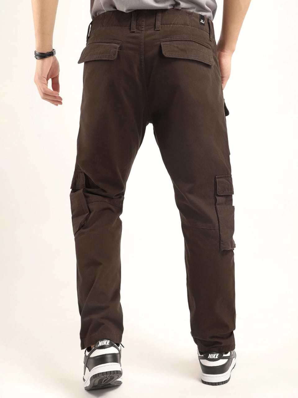 Jack&Jordan men dark Broun 6 pocket denim cargo