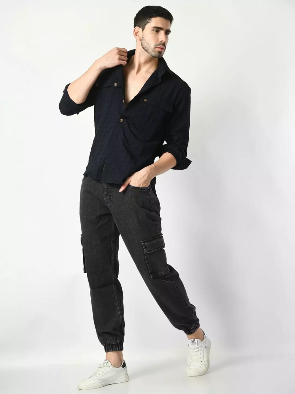Jack&Jordan z-black men stretchable jogger