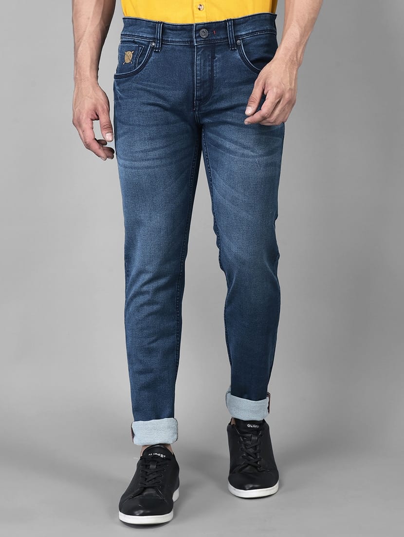 Jack&Jordan Carbon Blue cargo and Dark Blue Men Jeans Combo set of 2