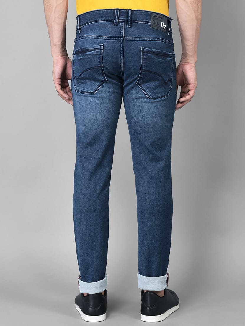 Jack&Jordan Carbon Blue cargo and Dark Blue Men Jeans Combo set of 2