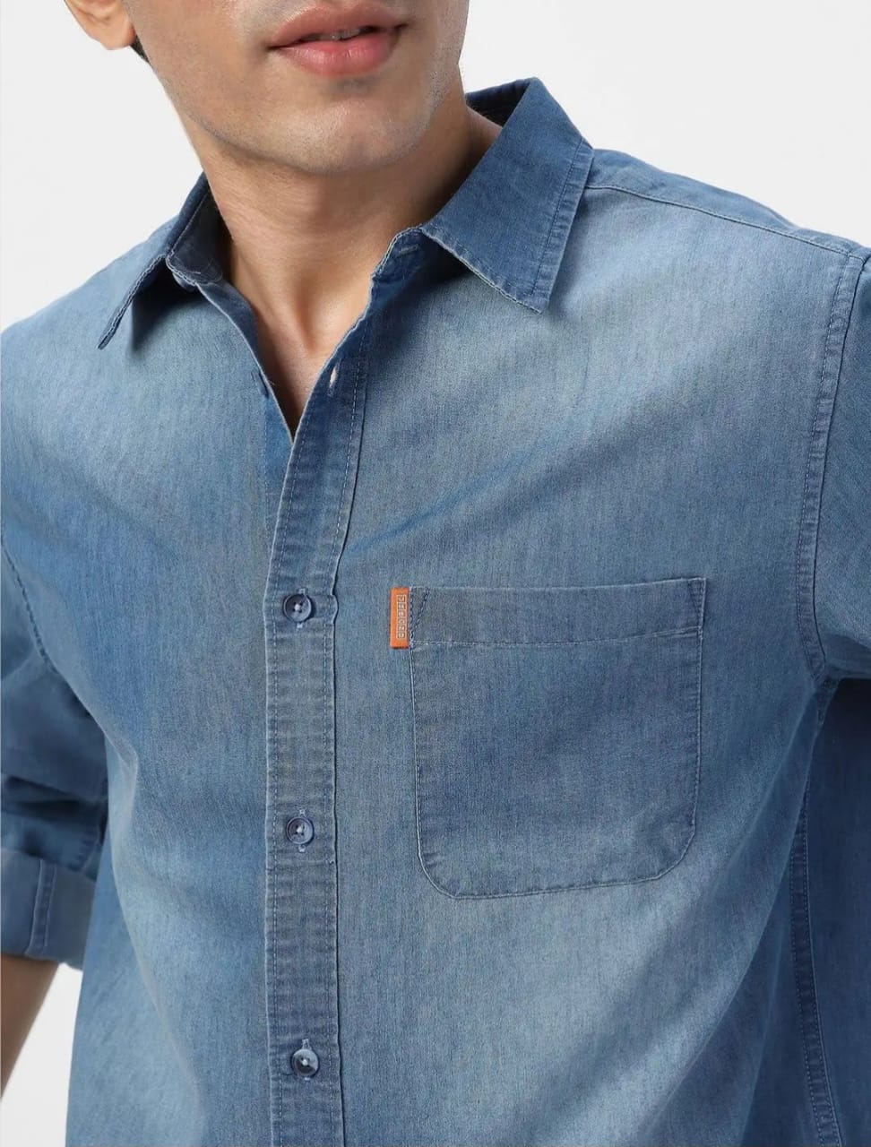 Jack&Jordan men light blue denim shirt