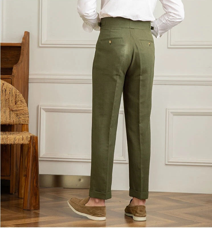 Jack&Jordan Olive Green Premium Italian Pattern Cotton Gurkha Pant.